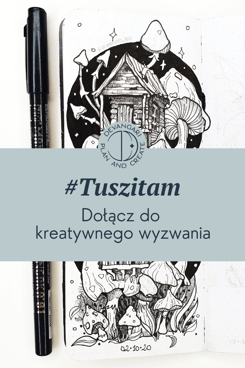 Inktober kreatywne wyzwanie rysunkowe tuszitam